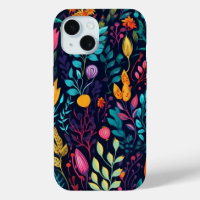 Boîtier de téléphone iPhone 15 Conception florale 