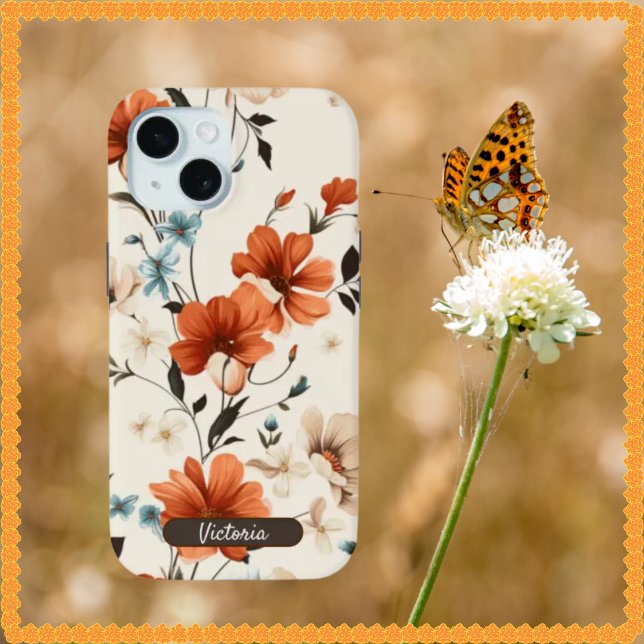 Coques Case-Mate iPhone Boîtier de téléphone iPhone 15 Design floral simpl (Créateur téléchargé)