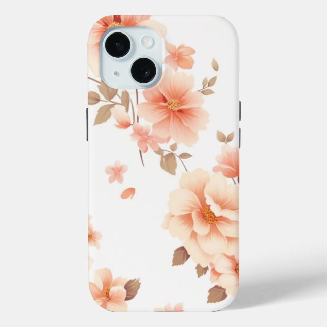 Coques Case-Mate iPhone Boîtier de téléphone iPhone 15 Design floral simpl (Verso)