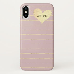 Case-Mate iPhone Case Boîtier de téléphone mobile Gold Foil Heart et Blu