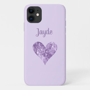 Case-Mate iPhone Case Boîtier de téléphone mobile Purple Crystal Heart