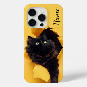 Coque Case-Mate iPhone Boîtier de téléphone noir chat customisé avec votr