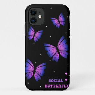 Case-Mate iPhone Case Boîtier de téléphone Papillon noir et violet