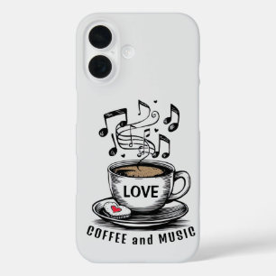 Coque Pour iPhone 16 Boîtier de téléphone pour musique et café