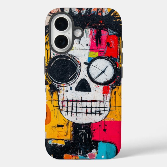 Coques Case-Mate iPhone Boîtier de téléphone Rapide de crâne néon (Verso)