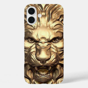 Coque Pour iPhone 16 Plus Boîtier de téléphone tête de lion doré