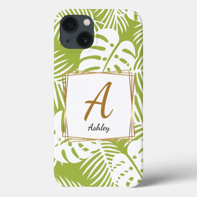 Coques Case-Mate iPhone Boîtier de téléphone vert pour initiales personnal (Verso)