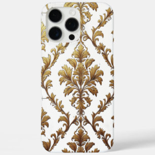 Coque iPhone 16 Pro Max Boîtier en damas or pour iPhone 16 Pro Max
