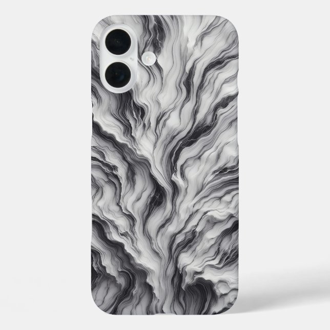 Coques Case-Mate iPhone Boîtier en marbre noir et blanc de luxe - Profonde (Verso)