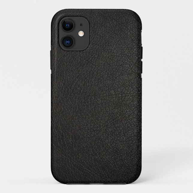 Coques Case-Mate iPhone Boîtier Faux Black Leather iPhone 5s (Dos)