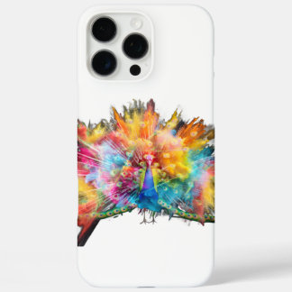 Coque iPhone 16 Pro Max Boîtier i-phone paon multicolore