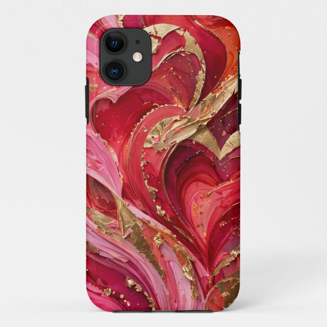 Coques Case-Mate iPhone Boîtier iPhone 11 Marbre Rouge & Or (Dos)