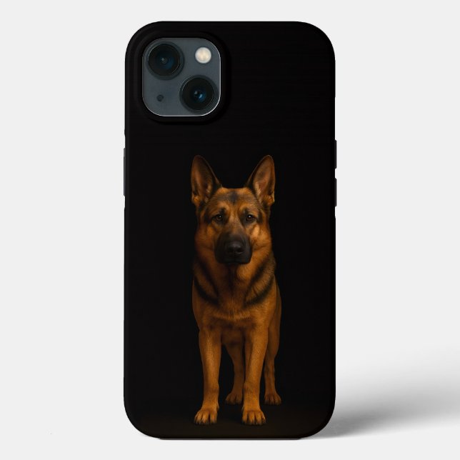 Coques Case-Mate iPhone Boîtier iPhone 13 Black 4 Luxe Chien Berger Allema (Verso)