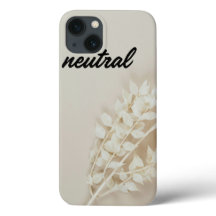 Boîtier iPhone 13 Floral Beige Neutre