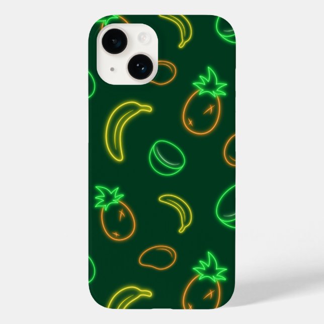 Coques Case-Mate iPhone Boîtier iPhone 14 motif fruit tropical néon (Verso)