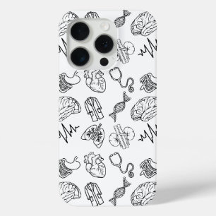 Coque Case-Mate iPhone Boîtier iPhone 15 Pro Minimaliste Medical Doodles