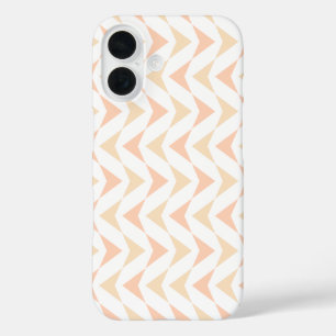 Coque Pour iPhone 16 Boîtier iPhone 16 motif géométrique chevron pêche