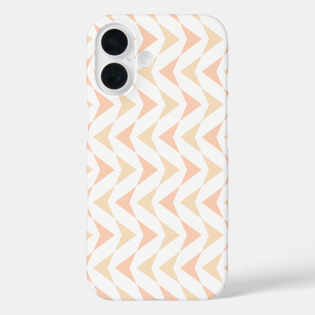 Coques Case-Mate iPhone Boîtier iPhone 16 motif géométrique chevron pêche (Verso)