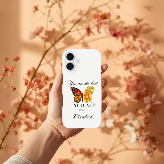 Coques Case-Mate iPhone Boîtier iPhone 16 personnalisé Papillon Floral (Créateur téléchargé)