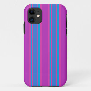 Coques Pour iPhone Boîtier iPhone 5s : Magenta, et Bright Blue Stripe