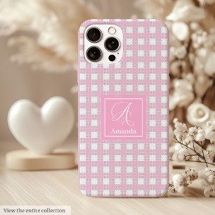 Coque Case-Mate iPhone Boîtier iPhone à carreaux rose minimaliste – Style