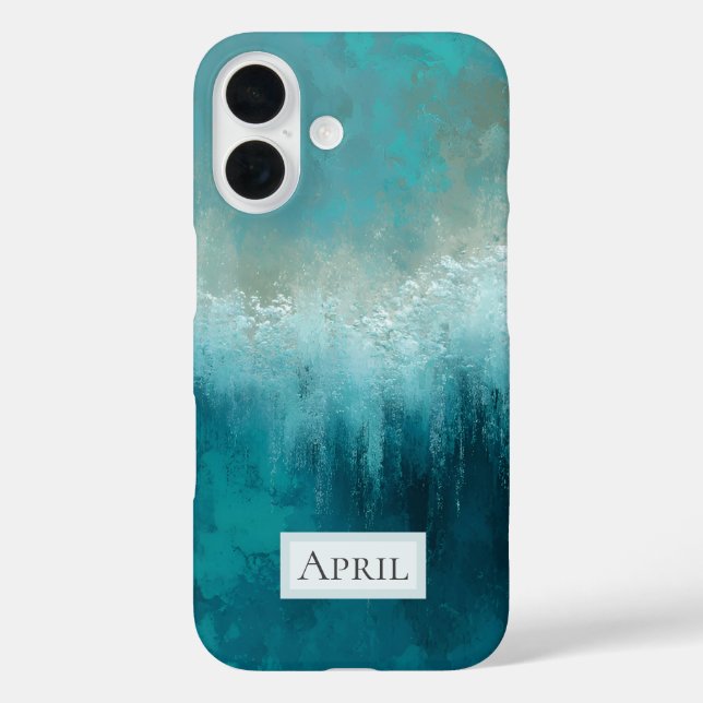 Coques Case-Mate iPhone Boîtier iPhone Case-Mate abstrait sarcelle et blan (Verso)