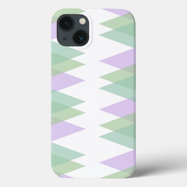 Coques Case-Mate iPhone Boîtier iPhone Case-Mate triangles verts et lilas (Verso)