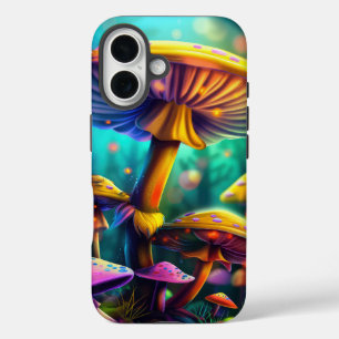 Coque Pour iPhone 16 Boîtier iPhone Champignons Colorés Fantastiques