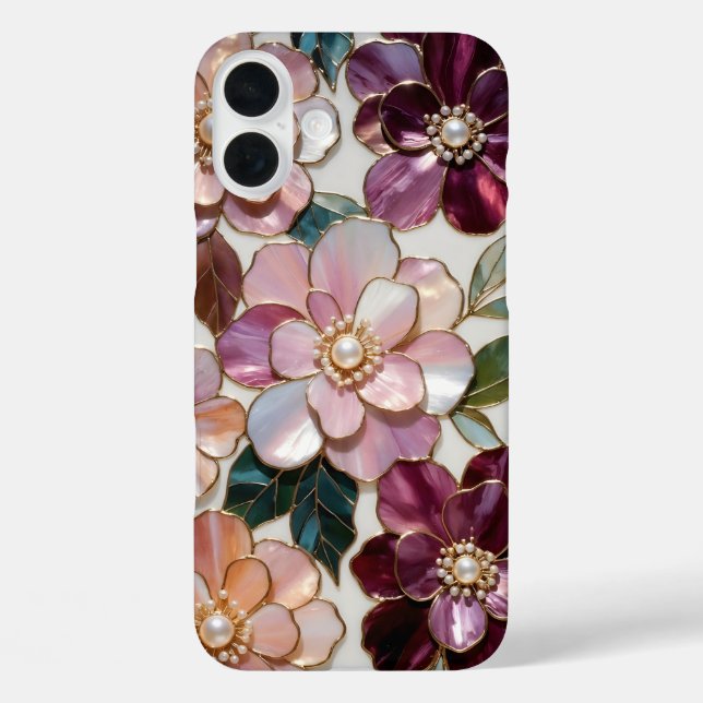 Coques Case-Mate iPhone Boîtier iPhone Fleur de Luxe en Verre Teinté Fleur (Verso)