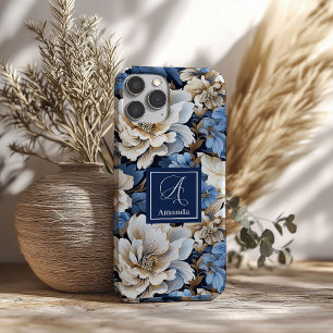 Coque Pour iPhone 16 Boîtier iPhone Fleurs Bleues Modernes Élégant Flor