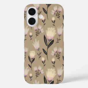 Coque Pour iPhone 16 Boîtier iPhone Fleurs Neutres Botanique Moderne