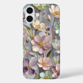 Coque Pour iPhone 16 Plus Boîtier iPhone Fleurs Pastel Design Floral Élégant