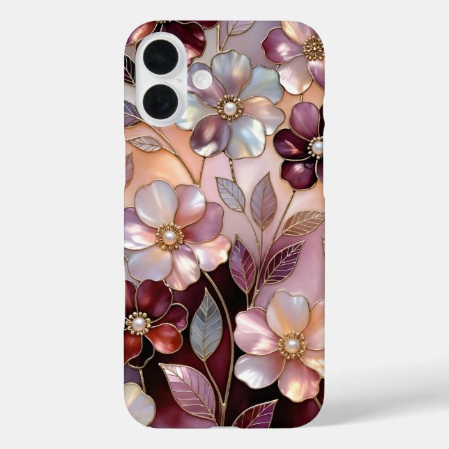 Coques Case-Mate iPhone Boîtier iPhone Fleurs Verre Cathédrale Rose Bourgo (Verso)