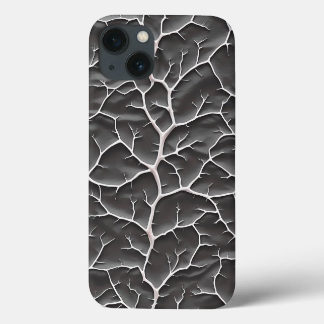 Coques Case-Mate iPhone Boîtier iPhone gris foncé brillant à texture de br (Verso)