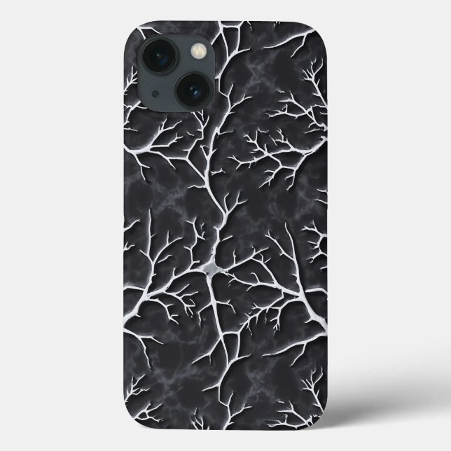 Coques Case-Mate iPhone Boîtier iPhone gris foncé brillant relief de branc (Verso)