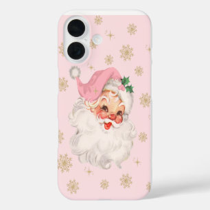 Coque Pour iPhone 16 Boîtier iPhone Noël Rétro Vintage Santa Rose