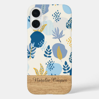 Coque Pour iPhone 16 Boîtier iPhone personnalisé abstrait botanique ble