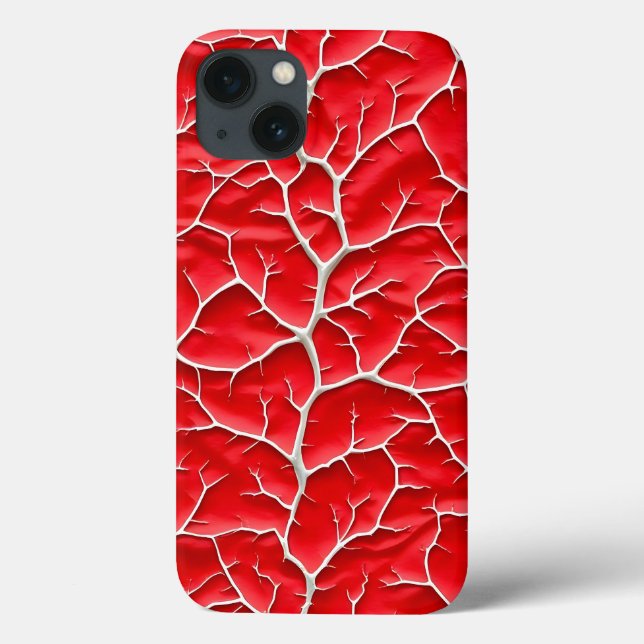 Coques Case-Mate iPhone Boîtier iPhone rouge brillant avec texture de bran (Verso)