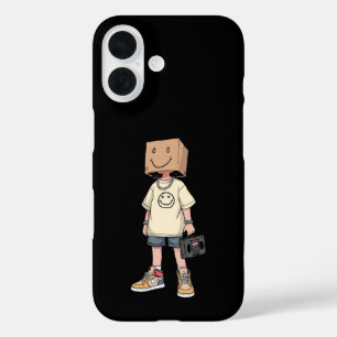 Coque Pour iPhone 16 Boîtier iPhone Style Streetwear Garçon Tête de Boî