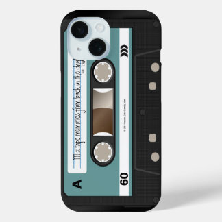 Coque Pour iPhone 15 Boîtier iPod pour cassette rétro 80s personnalisée