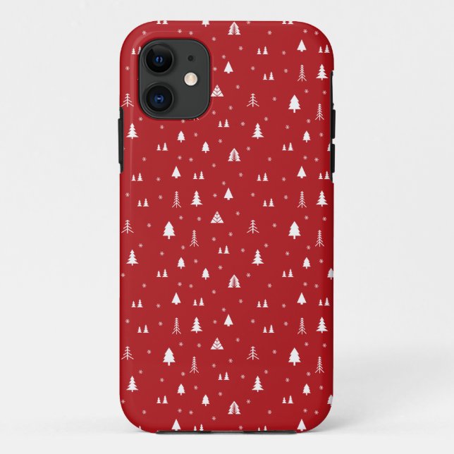 Coques Case-Mate iPhone Boîtier pour iPhone 11 Sapins de Noël et Flocons d (Dos)