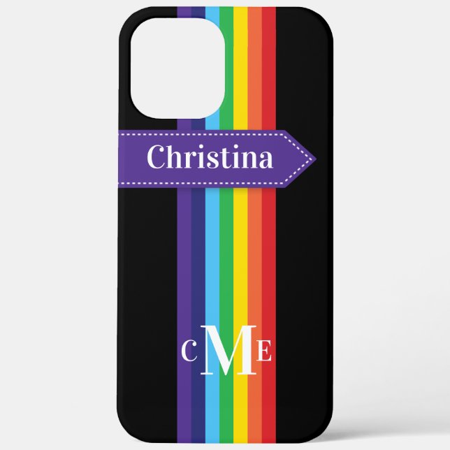 Coques Case-Mate iPhone Boîtier pour iPhone 12 Pro | Rayures arc-en-ciel a (Verso)