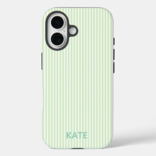 Coque Pour iPhone 16 Boîtier robuste personnalisé avec rayure verte pou