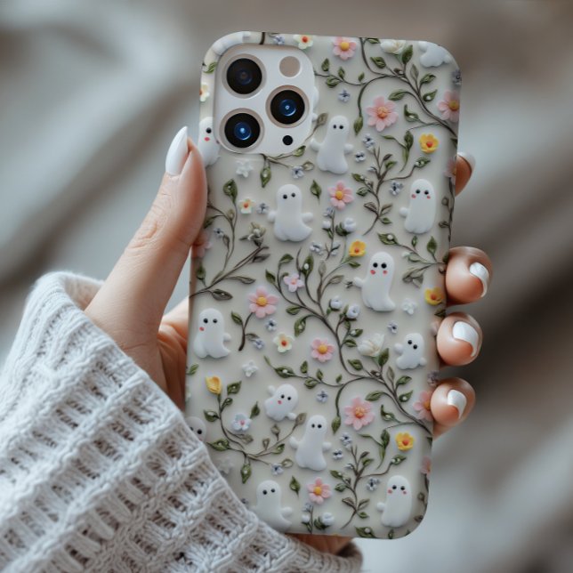 Coques Case-Mate iPhone Boîtier téléphonique 3D Floral Little Ghost (Créateur téléchargé)