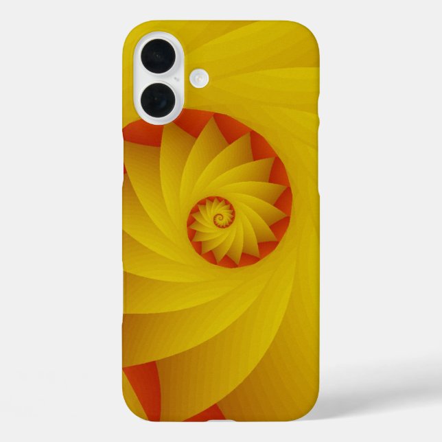 Coques Case-Mate iPhone Boîtier téléphonique abstrait de la spirale jaune (Verso)