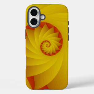 Coque Pour iPhone 16 Plus Boîtier téléphonique abstrait de la spirale jaune