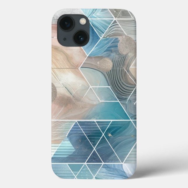 Coques Case-Mate iPhone Boîtier téléphonique Abstrait géométrique - Bleu e (Verso)