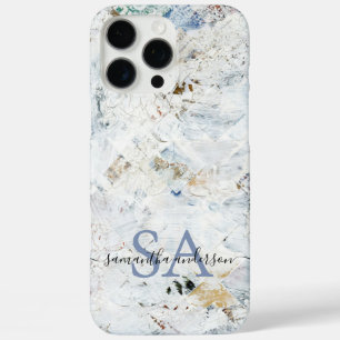 Coque iPhone 16 Pro Max Boîtier téléphonique Abstrait moderne avec initial