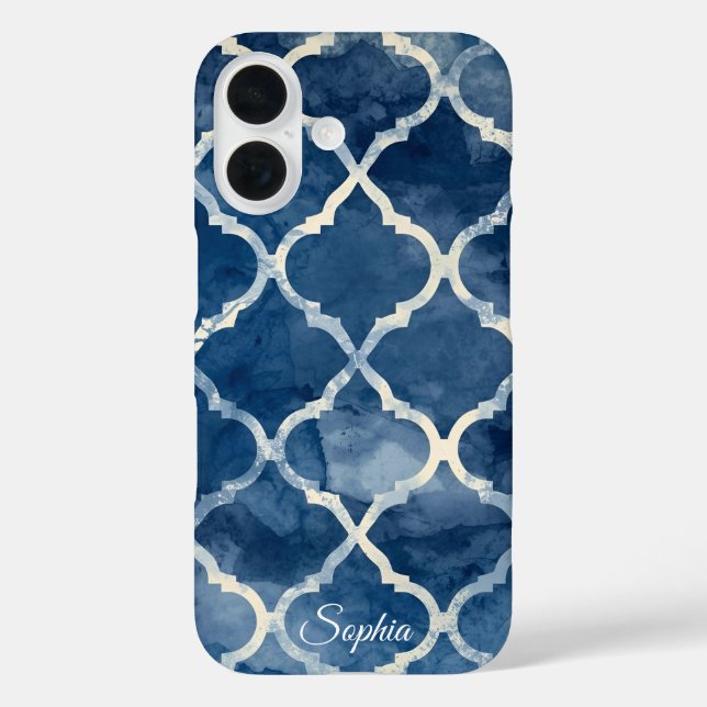 Coques Case-Mate iPhone Boîtier téléphonique Arabesque Trellis - Blue Wate (Verso)