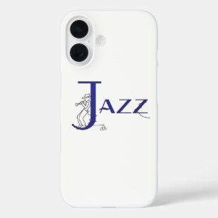 Coque Pour iPhone 16 Boîtier téléphonique bleu Trumpet Jazz